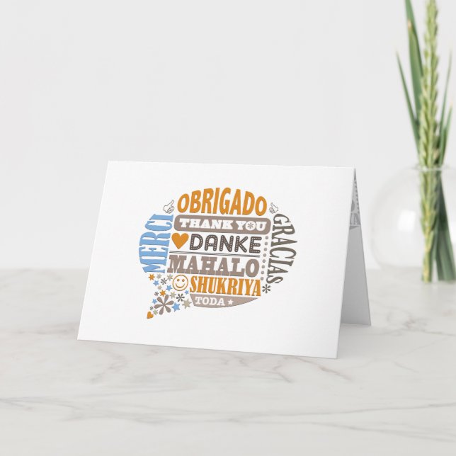 Thank You in many Languages Greeting Card (Front)