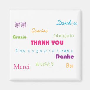 Thank You in Many Languages Magnet