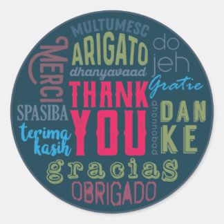 Thank You In Many Languages Stickers