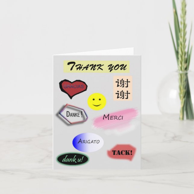 Thank you in multiple languages card (Front)