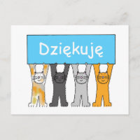 Thank You in Polish Cartoon Cats
