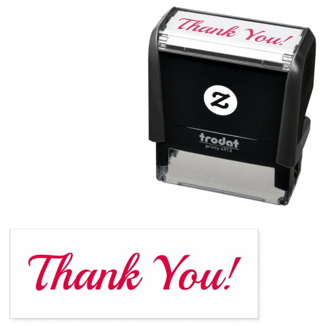 Thank You! in Simple Script or Your Message Self-inking Stamp (In Situ)