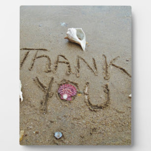 Thank you in the sand shells & beach plaque