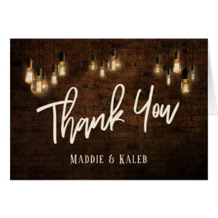 Thank You Industrial Bricks w/ Edison Lights
