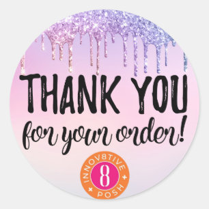 Thank you Innov8tive + Posh glitter drip label