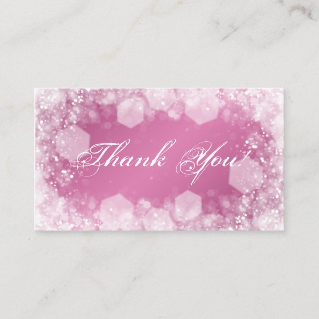 Thank You Insert Baby Shower Night Sparkle Pink (Front)
