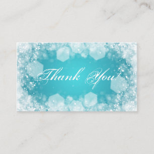 Thank You Insert Baby Shower Night Sparkle Turquoi