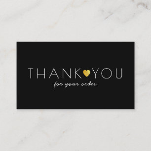 thank you insert black business card