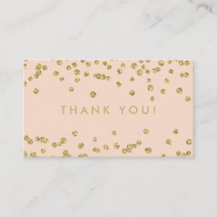 Thank You Insert Gold Glitter Confetti Blush Rose