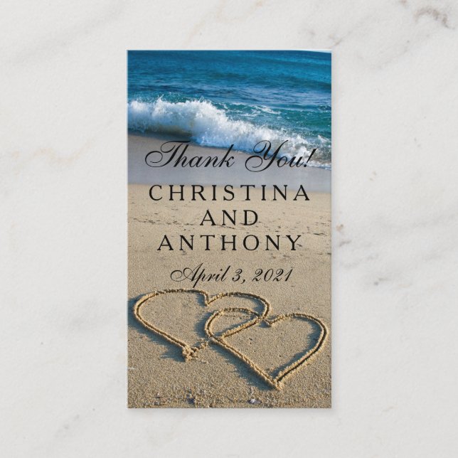 Thank You Insert Heart on the Shore Beach Wedding (Front)
