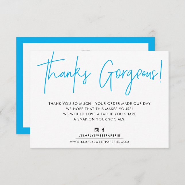 THANK YOU INSERT modern cute biro business aqua  (Front/Back)