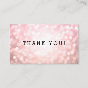 Thank You Insert Rose Blush Pink Glitter Lights