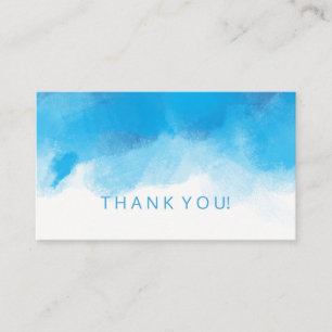 Thank You Insert Summer Blue Watercolor