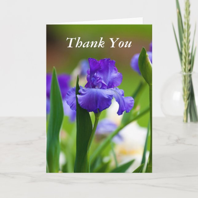 Thank you Iris Photo Greeting Card (Front)