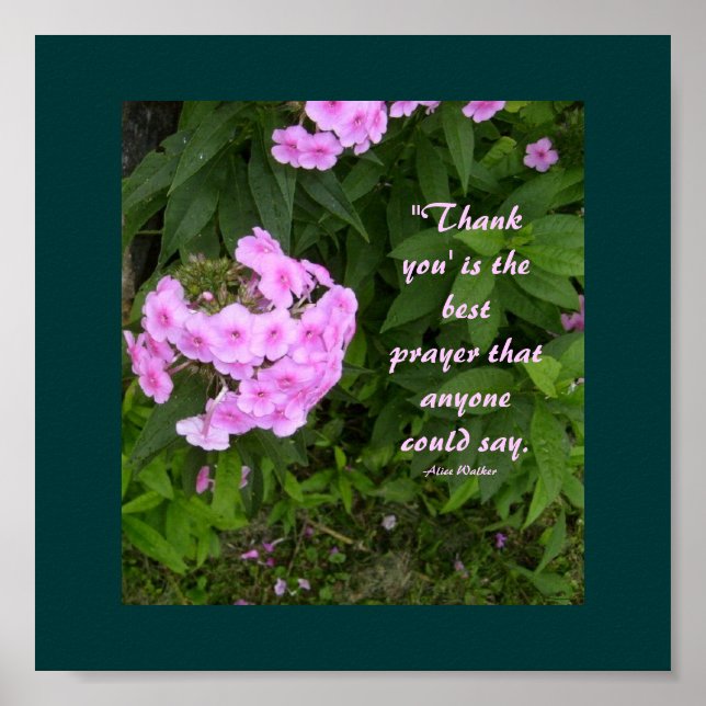 "Thank you' is the best prayer that... Poster (Front)