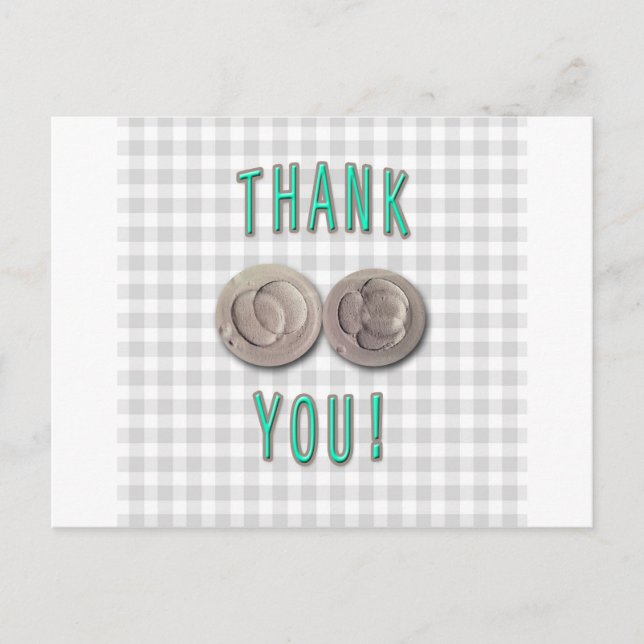 thank you ivf invitro fertilisation embryos postcard (Front)