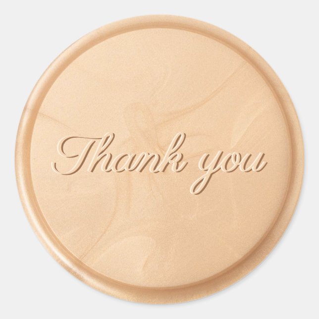 Thank you Ivory Wheat Wax Seal Sticker (Front)