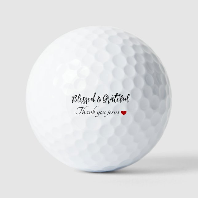 Thank You Jesus | Blessed & Grateful | Faith Heart Golf Balls (Front)