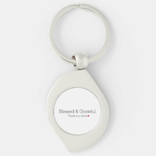 Thank You Jesus Blessed & Grateful Faith Heart Key Ring