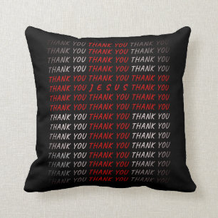Thank You Jesus: Christian Cross Text Faith Cushion