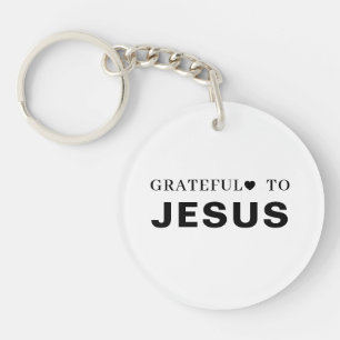 Thank You Jesus Christian Faith Heart Design Key Ring