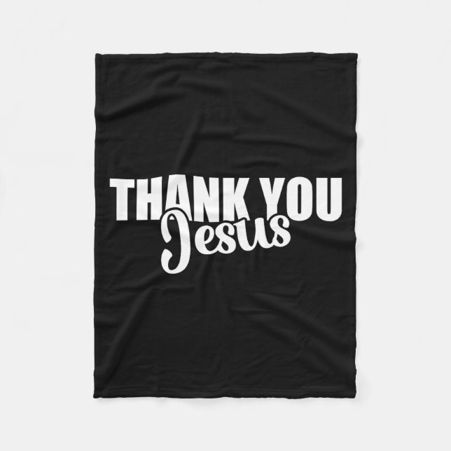 Thank You Jesus Faith Based Christian Bible Gospel Fleece Blanket (Front)