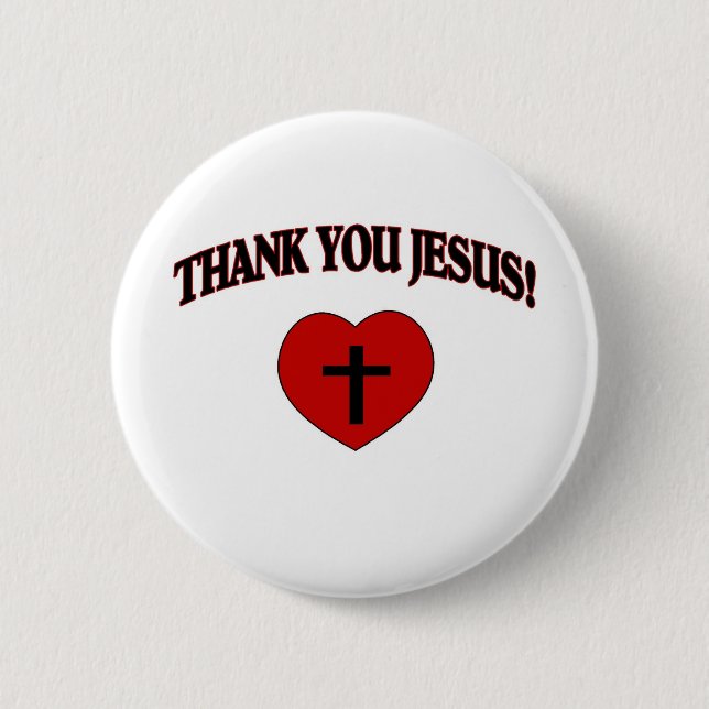 Thank You Jesus (Heart) 6 Cm Round Badge (Front)