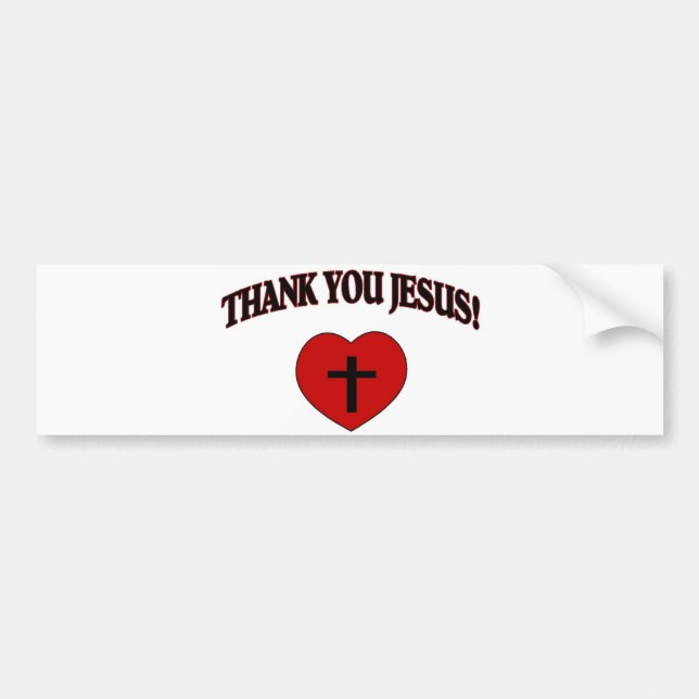 Thank You Jesus (Heart) Bumper Sticker (Front)