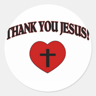 Thank You Jesus (Heart) Classic Round Sticker