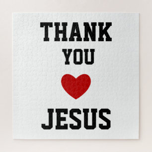 Thank You Jesus   Modern Christian Faith Heart Jigsaw Puzzle