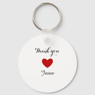 Thank You Jesus   Modern Christian Faith Heart Key Ring