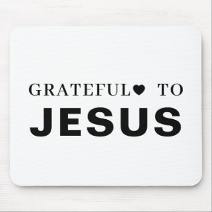 Thank You Jesus Modern Christian Faith Heart Mouse Mat