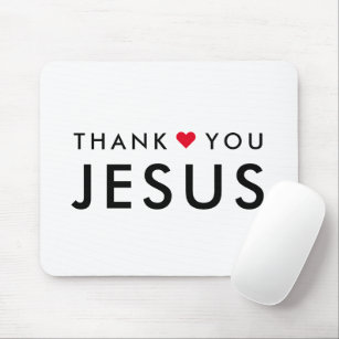 Thank You Jesus   Modern Christian Faith Heart Mouse Mat