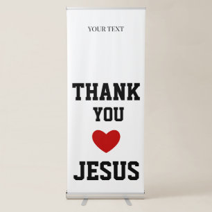 Thank You Jesus   Modern Christian Faith Heart Retractable Banner