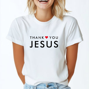 Thank You Jesus   Modern Christian Faith Heart T-Shirt