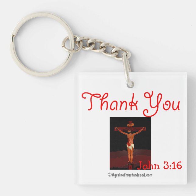 Thank You Jesus on the cross Key Ring (Front)
