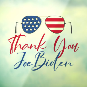 Thank You Joe Biden American Flag Commemorative Window Cling