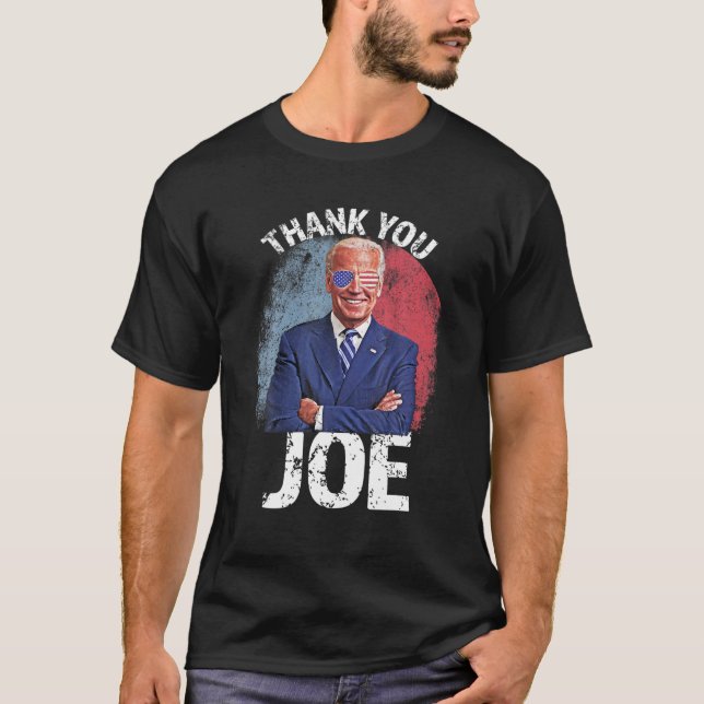 Thank You Joe Biden Harris Retro 4Th Of July Presi T-Shirt (Front)
