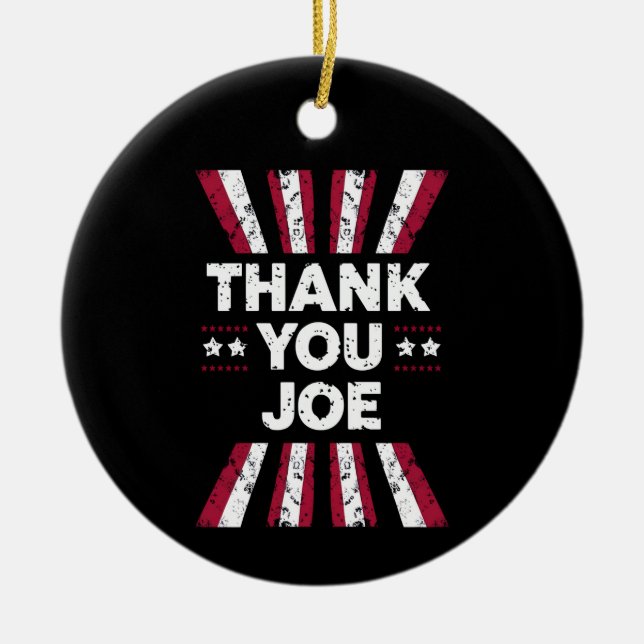 Thank You Joe President Biden Ceramic Tree Decoration (Front)