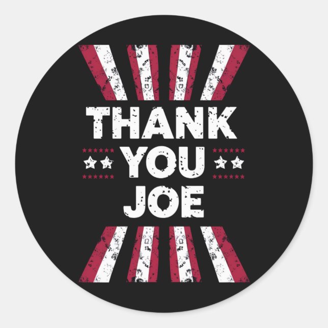 Thank You Joe President Biden Classic Round Sticker (Front)