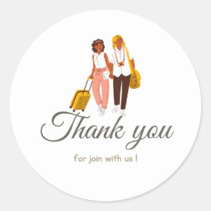 "THANK YOU" "JOIN WITH US" SHOPPING SHIPPING CLASSIC ROUND STICKER