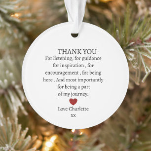 Thank You Keepsake Personalised Thank You Ornament
