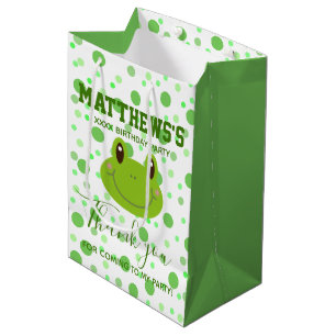 Thank you Kids Birthday Frog Theme Favour Medium Gift Bag