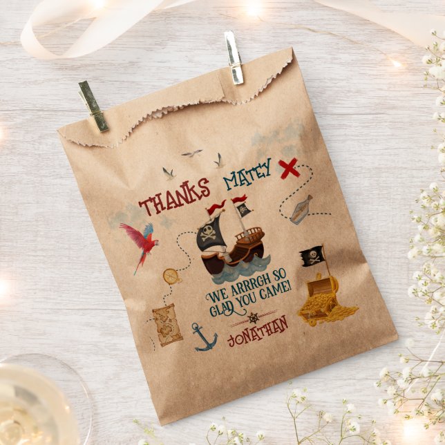 Thank you Kids pirate party Favour birthday Favour Bags (Clipped)