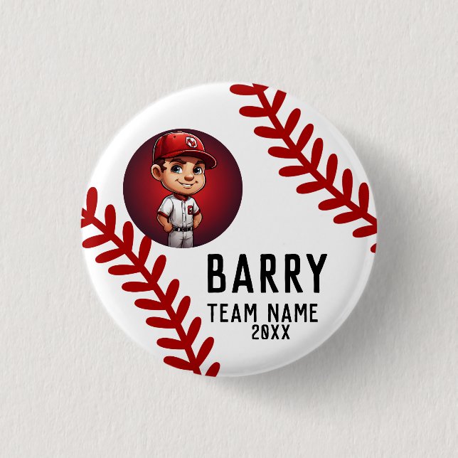 thank you kids team players sport, softball 3 cm round badge (Front)