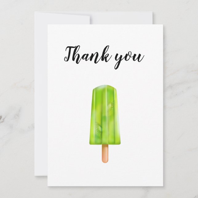 Thank you kiwi popsicles greeting card. card (Front)