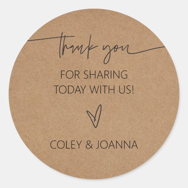 Thank You Kraft Paper Stickers (Front)