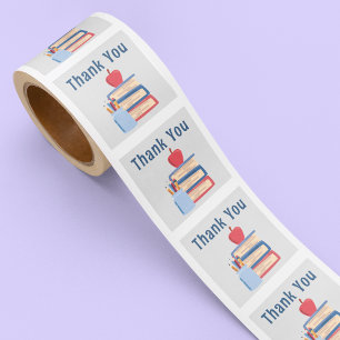 Thank You l Apple Back To School Teacher Kids Square Sticker