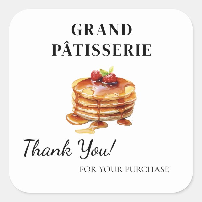 Thank You Label for Cafe & Bakery small business (Front)
