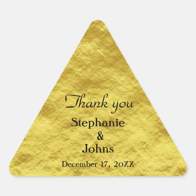 Thank You Label Gold Foil Shiny Wedding Favour (Front)